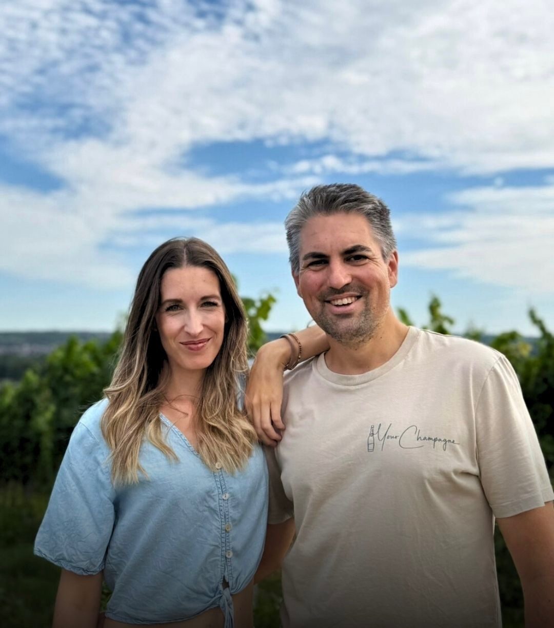 Annika und Marc in den Weinbergen der Champagne