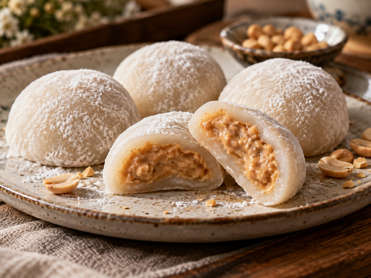 Mochi mit Erdnussfüllung