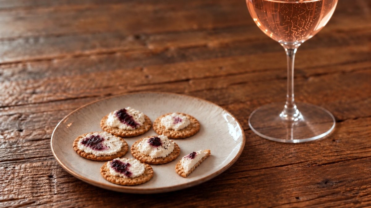 Salzcracker mit Ziegenkäse & Johannisbeer-Gelee