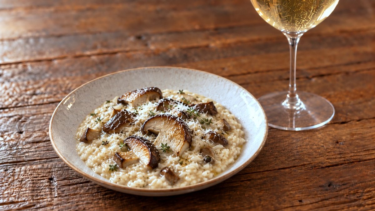 Steinpilzrisotto mit brauner Butter und Parmesan