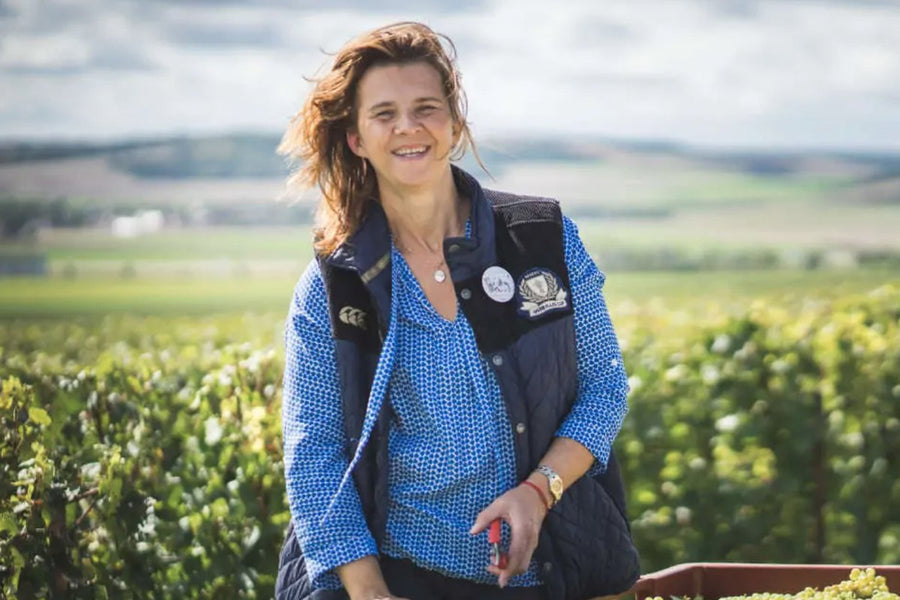 Hélène Beaugrand bei der Handlese in Montgueux